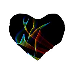 Peacock Symphony, Abstract Rainbow Music 16  Premium Heart Shape Cushion  from ArtsNow.com Front