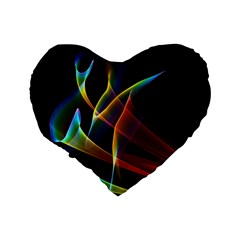 Peacock Symphony, Abstract Rainbow Music 16  Premium Heart Shape Cushion  from ArtsNow.com Back