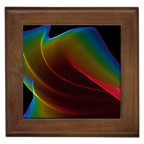 Liquid Rainbow, Abstract Wave Of Cosmic Energy  Framed Ceramic Tile from ArtsNow.com Front