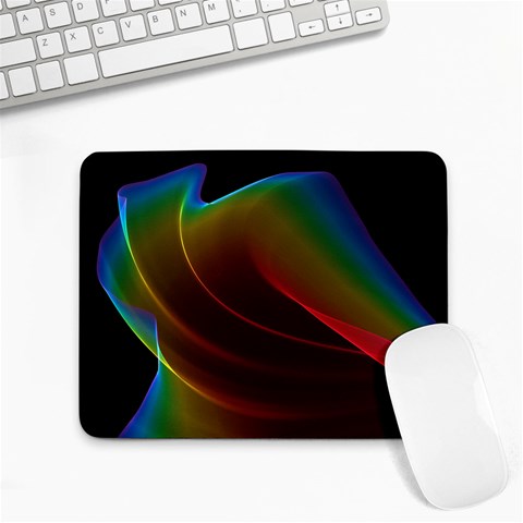 Liquid Rainbow, Abstract Wave Of Cosmic Energy  Small Mouse Pad (Rectangle) from ArtsNow.com Front