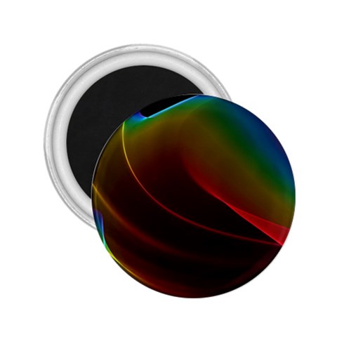 Liquid Rainbow, Abstract Wave Of Cosmic Energy  2.25  Button Magnet from ArtsNow.com Front