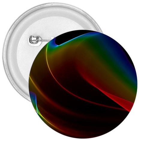 Liquid Rainbow, Abstract Wave Of Cosmic Energy  3  Button from ArtsNow.com Front