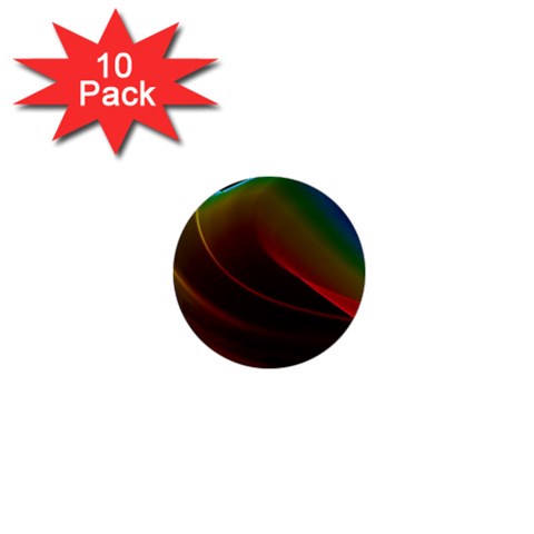 Liquid Rainbow, Abstract Wave Of Cosmic Energy  1  Mini Button (10 pack) from ArtsNow.com Front