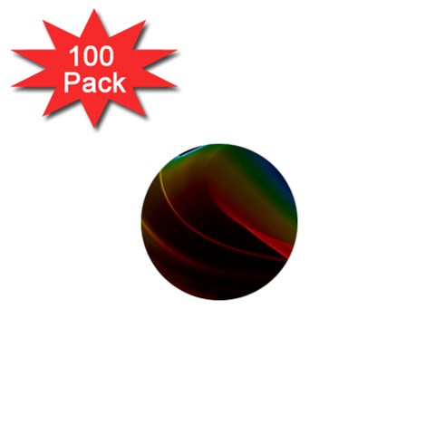 Liquid Rainbow, Abstract Wave Of Cosmic Energy  1  Mini Button (100 pack) from ArtsNow.com Front