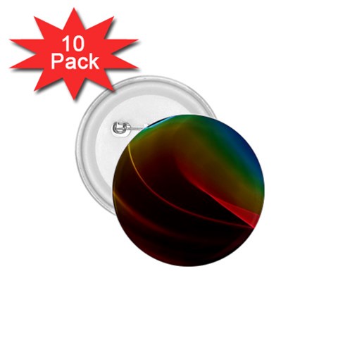 Liquid Rainbow, Abstract Wave Of Cosmic Energy  1.75  Button (10 pack) from ArtsNow.com Front