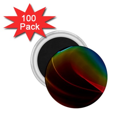 Liquid Rainbow, Abstract Wave Of Cosmic Energy  1.75  Button Magnet (100 pack) from ArtsNow.com Front