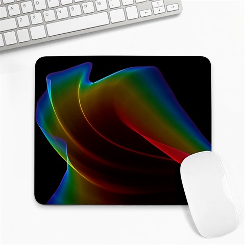 Liquid Rainbow, Abstract Wave Of Cosmic Energy  Large Mouse Pad (Rectangle) from ArtsNow.com Front