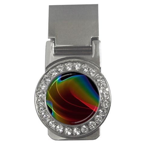 Liquid Rainbow, Abstract Wave Of Cosmic Energy  Money Clip (CZ) from ArtsNow.com Front