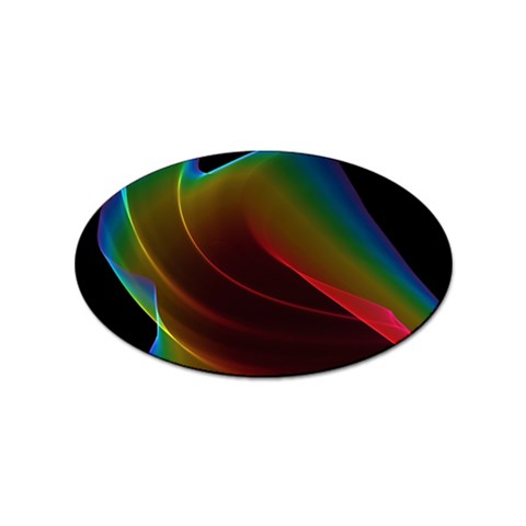 Liquid Rainbow, Abstract Wave Of Cosmic Energy  Sticker (Oval) from ArtsNow.com Front