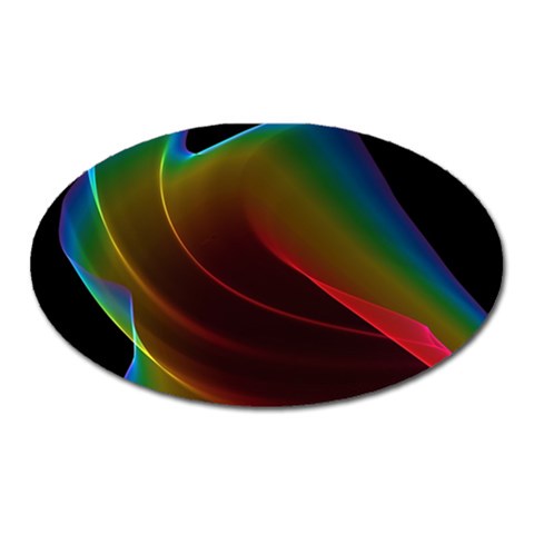 Liquid Rainbow, Abstract Wave Of Cosmic Energy  Magnet (Oval) from ArtsNow.com Front