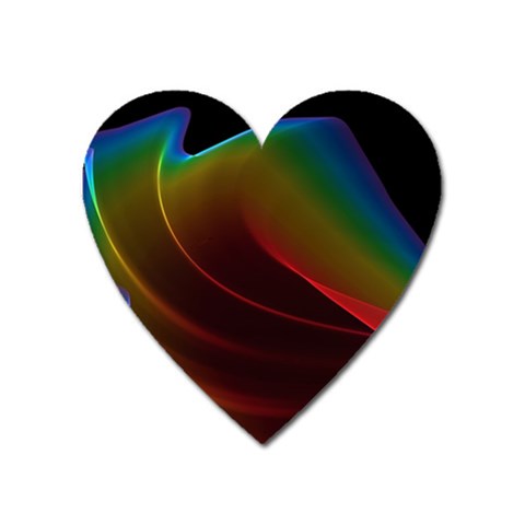 Liquid Rainbow, Abstract Wave Of Cosmic Energy  Magnet (Heart) from ArtsNow.com Front