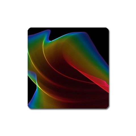 Liquid Rainbow, Abstract Wave Of Cosmic Energy  Magnet (Square) from ArtsNow.com Front