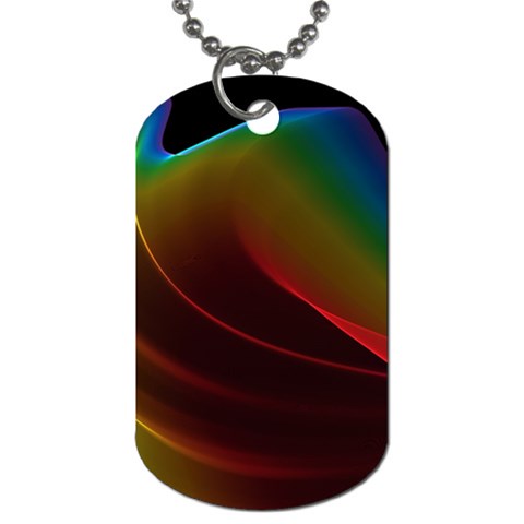 Liquid Rainbow, Abstract Wave Of Cosmic Energy  Dog Tag (One Sided) from ArtsNow.com Front