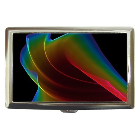 Liquid Rainbow, Abstract Wave Of Cosmic Energy  Cigarette Money Case from ArtsNow.com Front