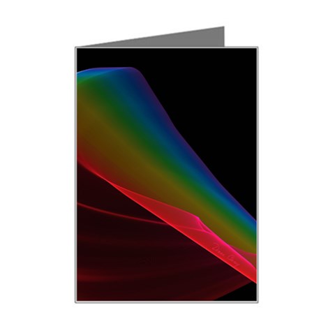 Liquid Rainbow, Abstract Wave Of Cosmic Energy  Mini Greeting Card from ArtsNow.com Left