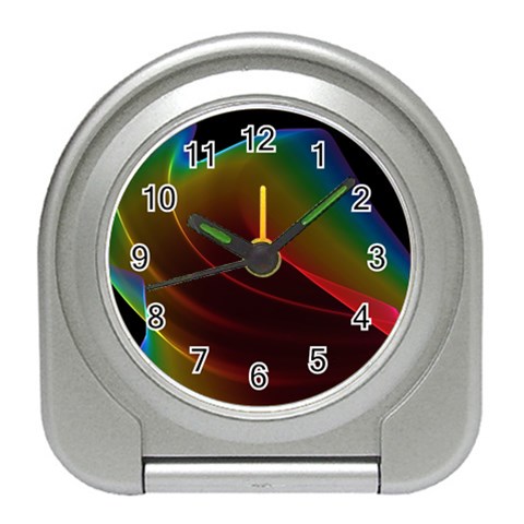 Liquid Rainbow, Abstract Wave Of Cosmic Energy  Desk Alarm Clock from ArtsNow.com Front