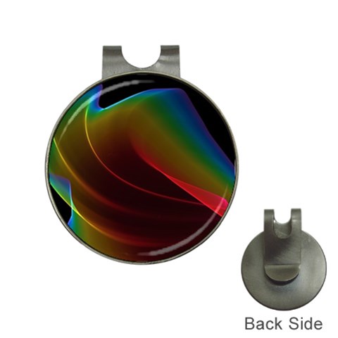 Liquid Rainbow, Abstract Wave Of Cosmic Energy  Hat Clip with Golf Ball Marker from ArtsNow.com Front