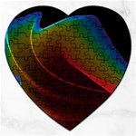 Liquid Rainbow, Abstract Wave Of Cosmic Energy  Jigsaw Puzzle (Heart)