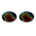 Liquid Rainbow, Abstract Wave Of Cosmic Energy  Cufflinks (Oval)