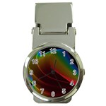 Liquid Rainbow, Abstract Wave Of Cosmic Energy  Money Clip with Watch