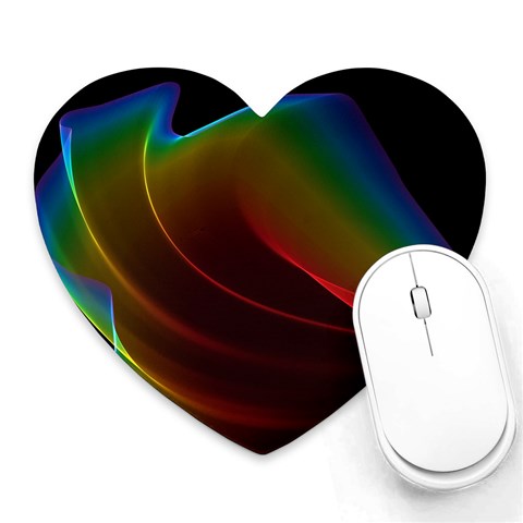 Liquid Rainbow, Abstract Wave Of Cosmic Energy  Mouse Pad (Heart) from ArtsNow.com Front