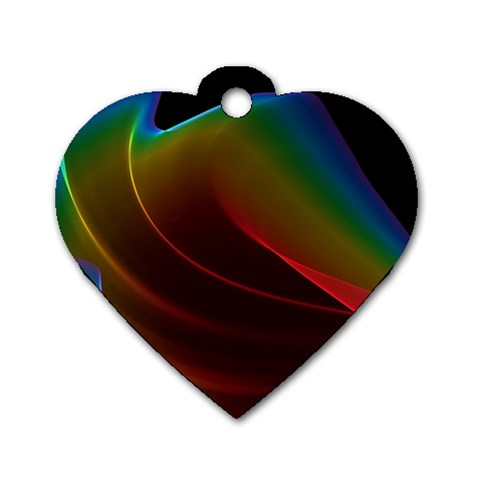 Liquid Rainbow, Abstract Wave Of Cosmic Energy  Dog Tag Heart (One Sided)  from ArtsNow.com Front