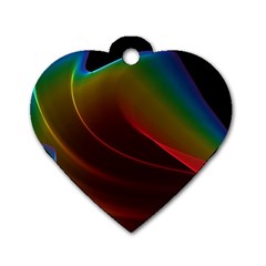 Liquid Rainbow, Abstract Wave Of Cosmic Energy  Dog Tag Heart (Two Sided) from ArtsNow.com Front