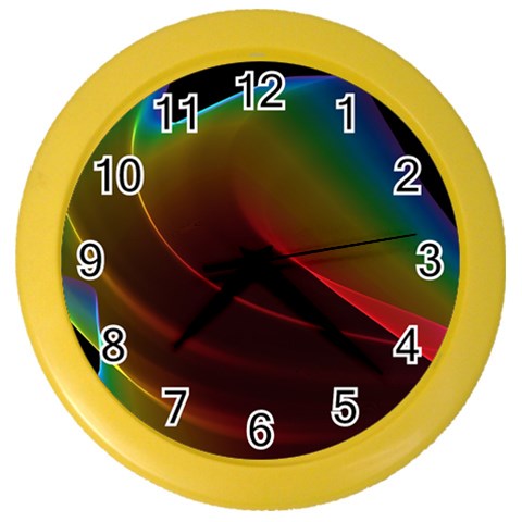 Liquid Rainbow, Abstract Wave Of Cosmic Energy  Wall Clock (Color) from ArtsNow.com Front