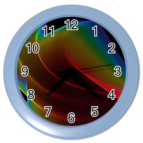 Liquid Rainbow, Abstract Wave Of Cosmic Energy  Wall Clock (Color) from ArtsNow.com Front