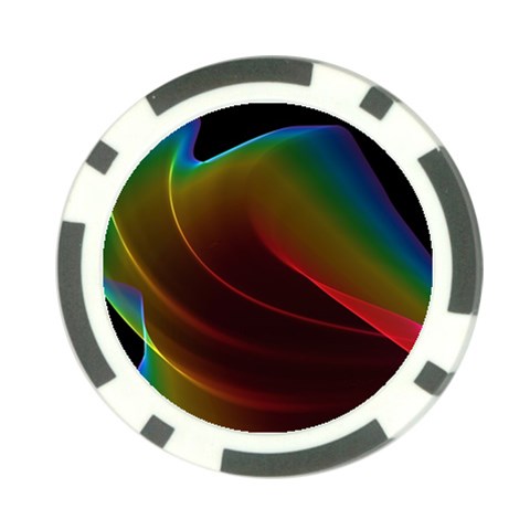 Liquid Rainbow, Abstract Wave Of Cosmic Energy  Poker Chip from ArtsNow.com Front