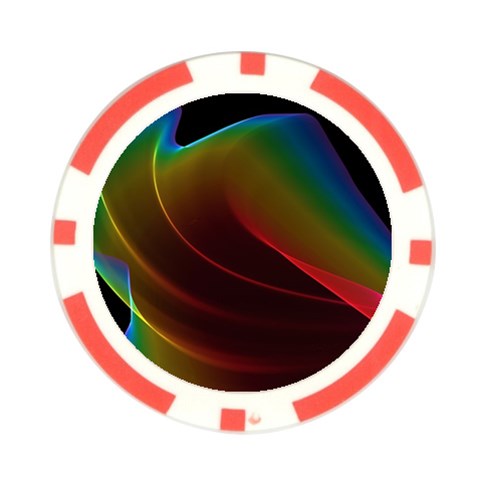 Liquid Rainbow, Abstract Wave Of Cosmic Energy  Poker Chip from ArtsNow.com Front