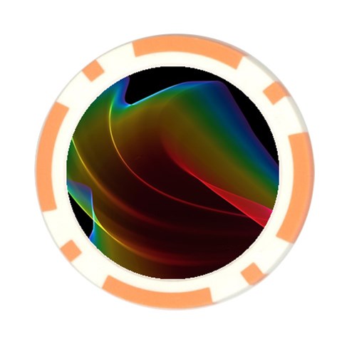 Liquid Rainbow, Abstract Wave Of Cosmic Energy  Poker Chip from ArtsNow.com Front