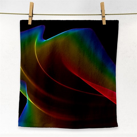 Liquid Rainbow, Abstract Wave Of Cosmic Energy  Face Towel from ArtsNow.com Front