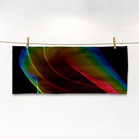 Liquid Rainbow, Abstract Wave Of Cosmic Energy  Hand Towel from ArtsNow.com Front