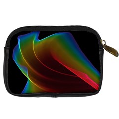 Liquid Rainbow, Abstract Wave Of Cosmic Energy  Digital Camera Leather Case from ArtsNow.com Back