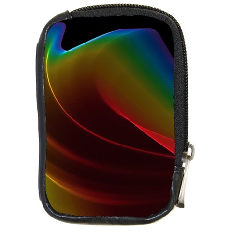 Liquid Rainbow, Abstract Wave Of Cosmic Energy  Compact Camera Leather Case from ArtsNow.com Front