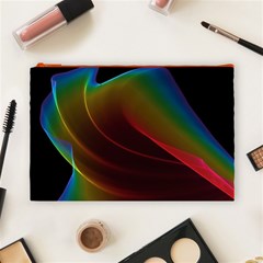 Liquid Rainbow, Abstract Wave Of Cosmic Energy  Cosmetic Bag (Large) from ArtsNow.com Front