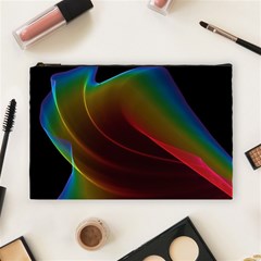 Liquid Rainbow, Abstract Wave Of Cosmic Energy  Cosmetic Bag (Large) from ArtsNow.com Front