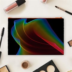 Liquid Rainbow, Abstract Wave Of Cosmic Energy  Cosmetic Bag (Large) from ArtsNow.com Back