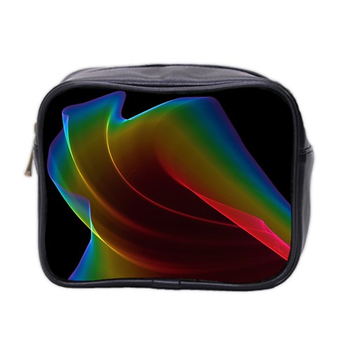 Liquid Rainbow, Abstract Wave Of Cosmic Energy  Mini Travel Toiletry Bag (Two Sides) from ArtsNow.com Front