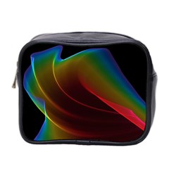 Liquid Rainbow, Abstract Wave Of Cosmic Energy  Mini Travel Toiletry Bag (Two Sides) from ArtsNow.com Front