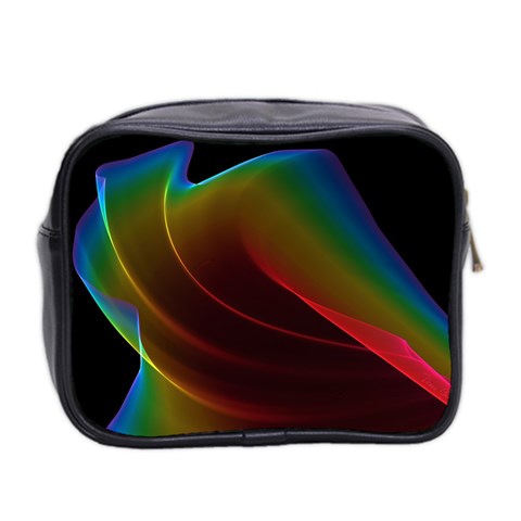 Liquid Rainbow, Abstract Wave Of Cosmic Energy  Mini Travel Toiletry Bag (Two Sides) from ArtsNow.com Back