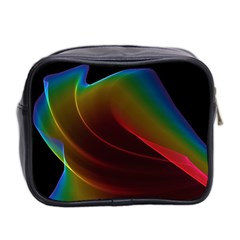 Liquid Rainbow, Abstract Wave Of Cosmic Energy  Mini Travel Toiletry Bag (Two Sides) from ArtsNow.com Back