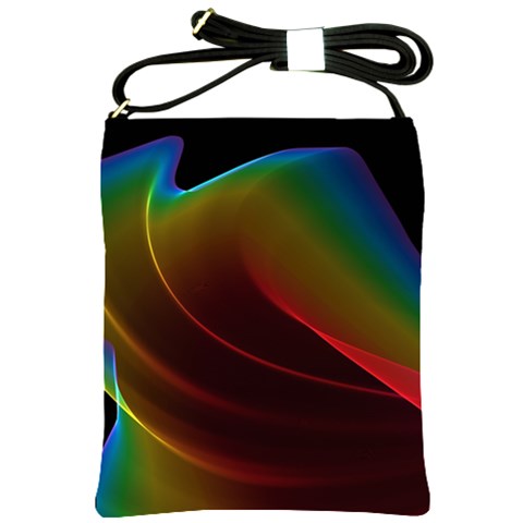 Liquid Rainbow, Abstract Wave Of Cosmic Energy  Shoulder Sling Bag from ArtsNow.com Front