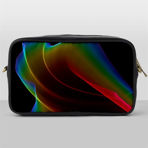 Liquid Rainbow, Abstract Wave Of Cosmic Energy  Travel Toiletry Bag (One Side) from ArtsNow.com Front