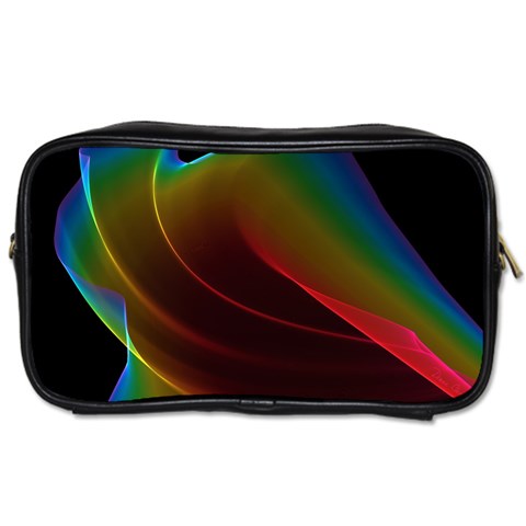 Liquid Rainbow, Abstract Wave Of Cosmic Energy  Travel Toiletry Bag (Two Sides) from ArtsNow.com Front