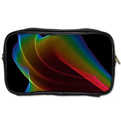 Liquid Rainbow, Abstract Wave Of Cosmic Energy  Travel Toiletry Bag (Two Sides) from ArtsNow.com Front