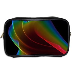 Liquid Rainbow, Abstract Wave Of Cosmic Energy  Travel Toiletry Bag (Two Sides) from ArtsNow.com Back