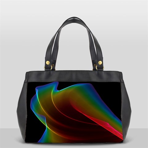 Liquid Rainbow, Abstract Wave Of Cosmic Energy  Oversize Office Handbag (One Side) from ArtsNow.com Front