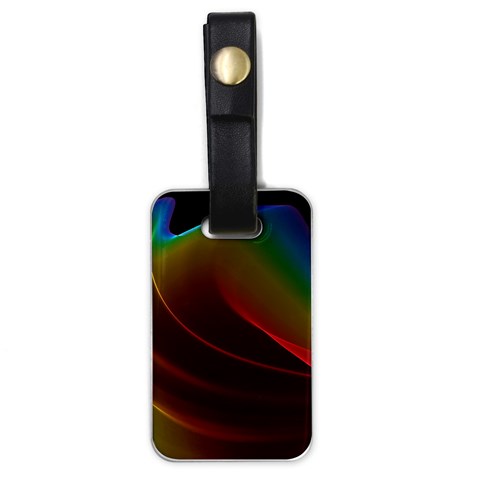 Liquid Rainbow, Abstract Wave Of Cosmic Energy  Luggage Tag (One Side) from ArtsNow.com Front